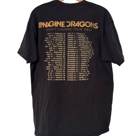 Imagine Dragons 2013 Night Visions Tour T-Shirt - Picture 2 of 2